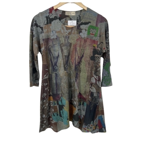 NWT‎ Atelier 5 Asymmetrical Art Blouse Community of Artists Dark Azra Top - Picture 1 of 11